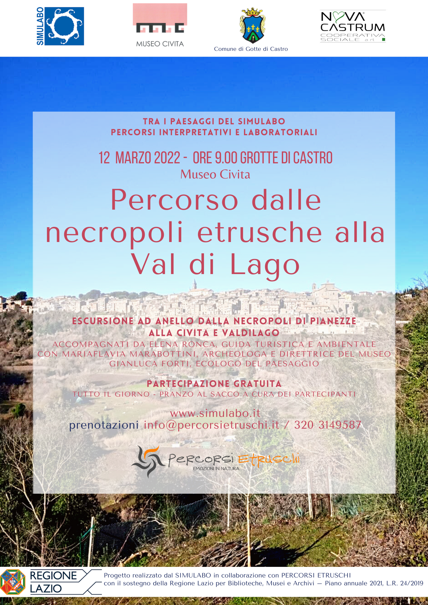 Percorso dalle necropoli etrusche alla Val di Lago
