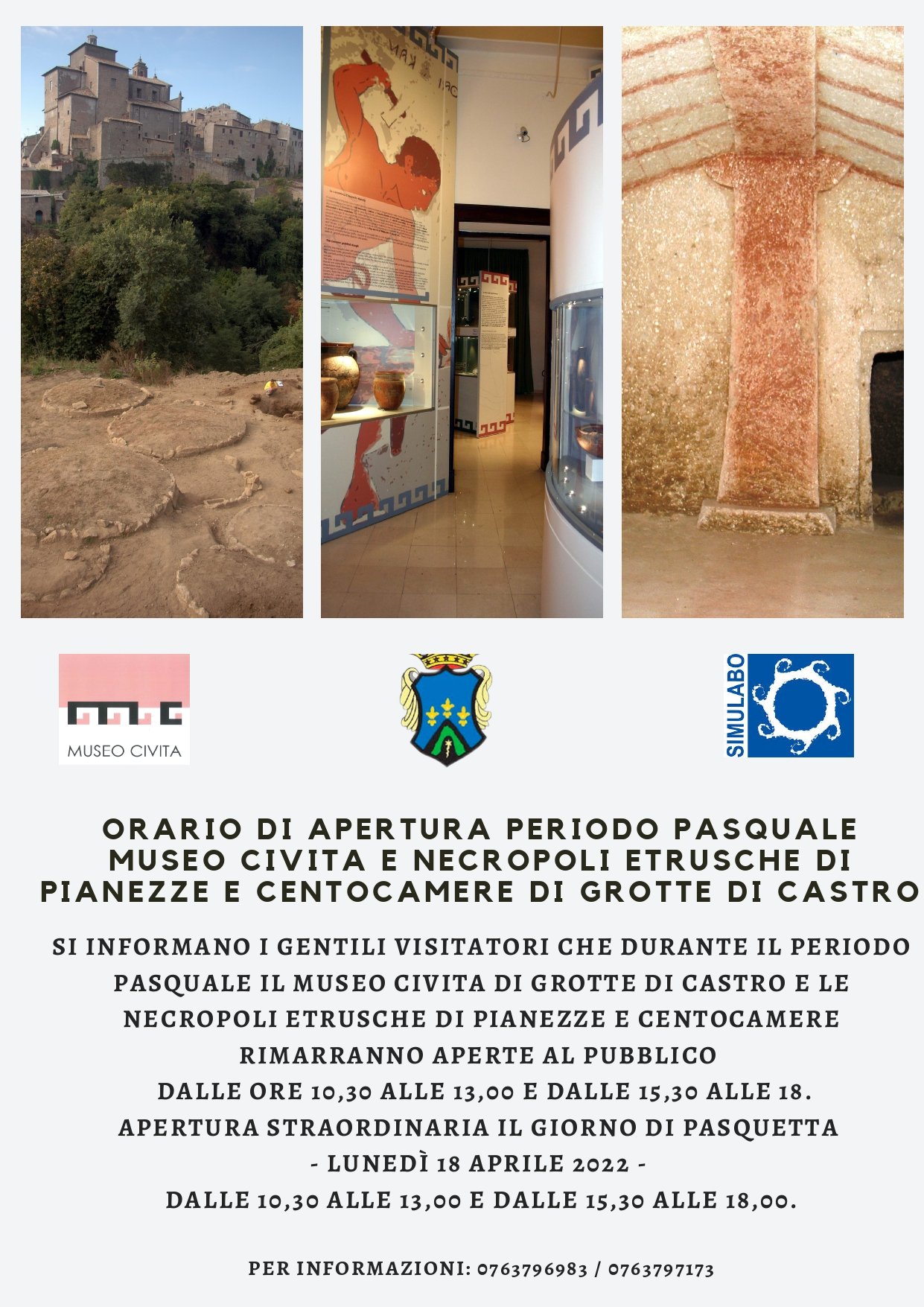 Pasqua al museo e alle Necropoli di Grotte di Castro